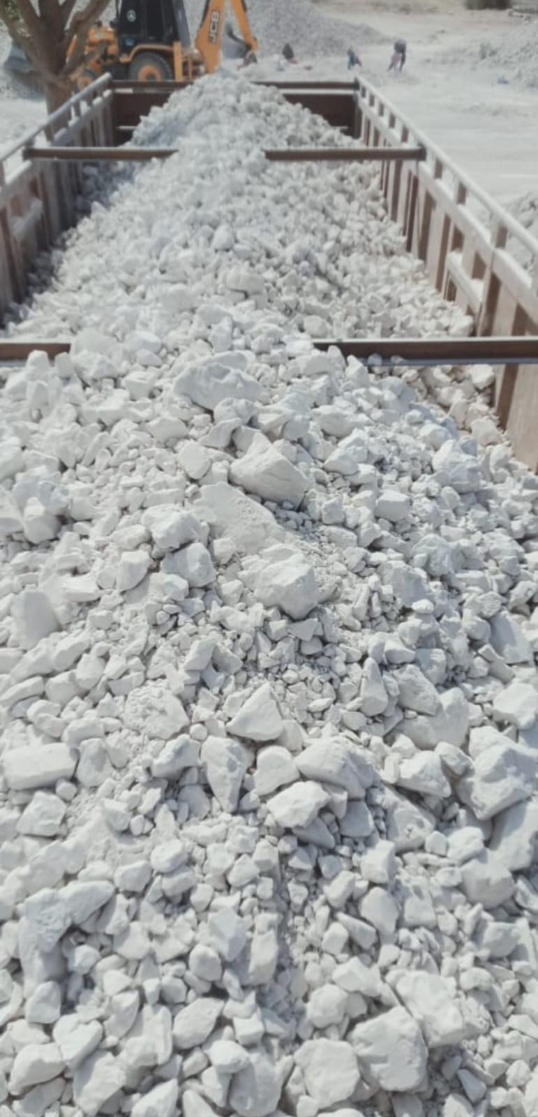 Stuffing of loose industrial minerals into containers at port CFS facility