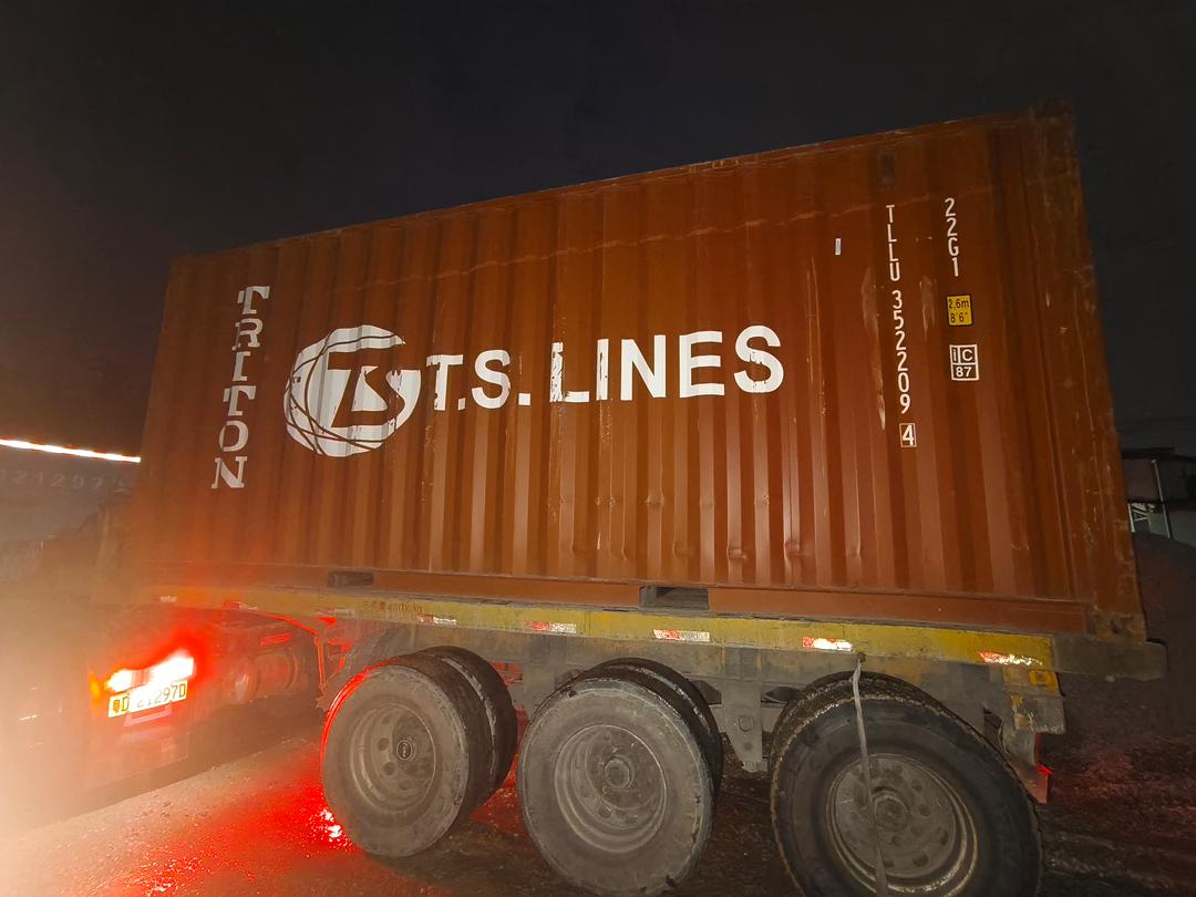 Containers loaded with industrial minerals ready for export shipment