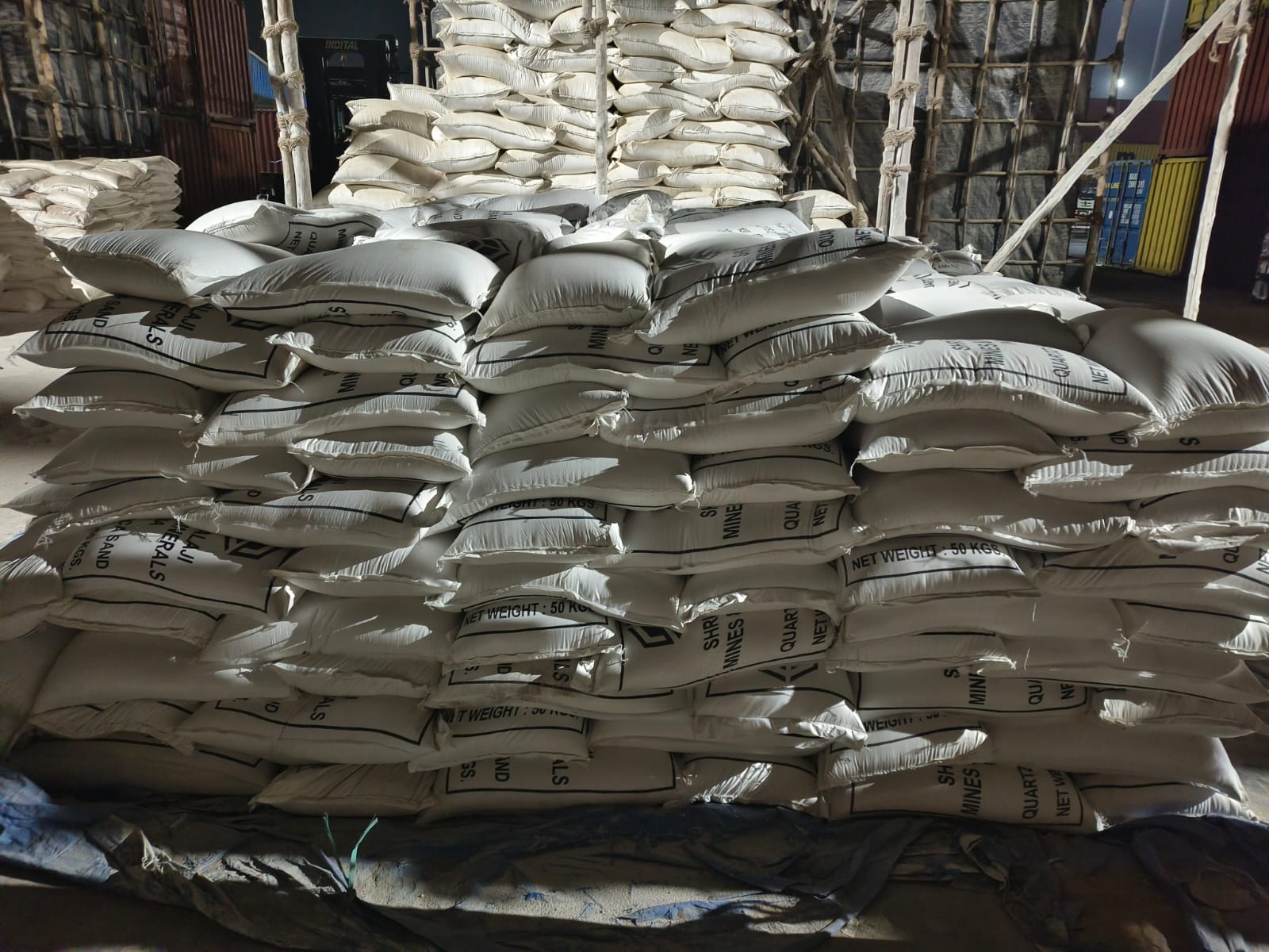 Export ready mineral packaging prepared for bulk supply