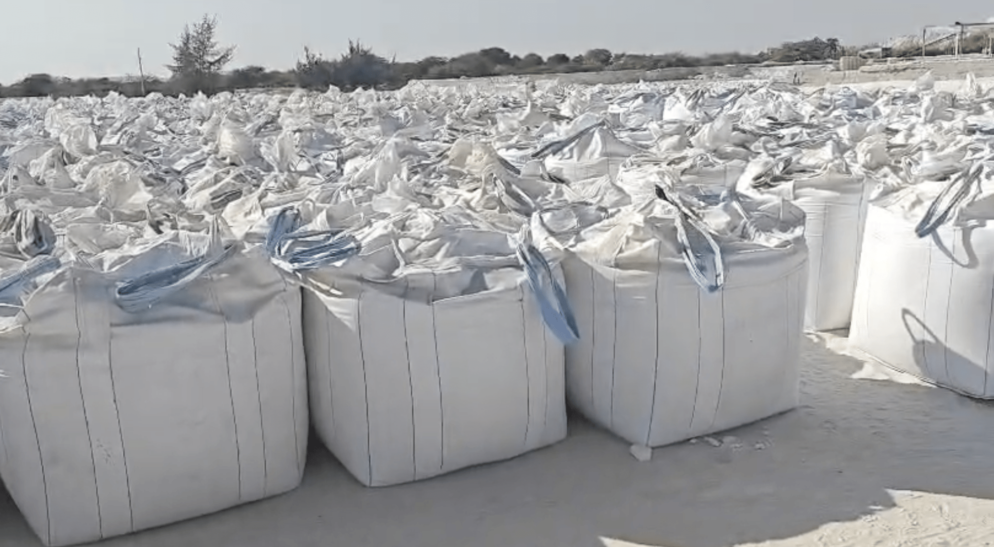 Packed industrial minerals ready for dispatch and export shipment