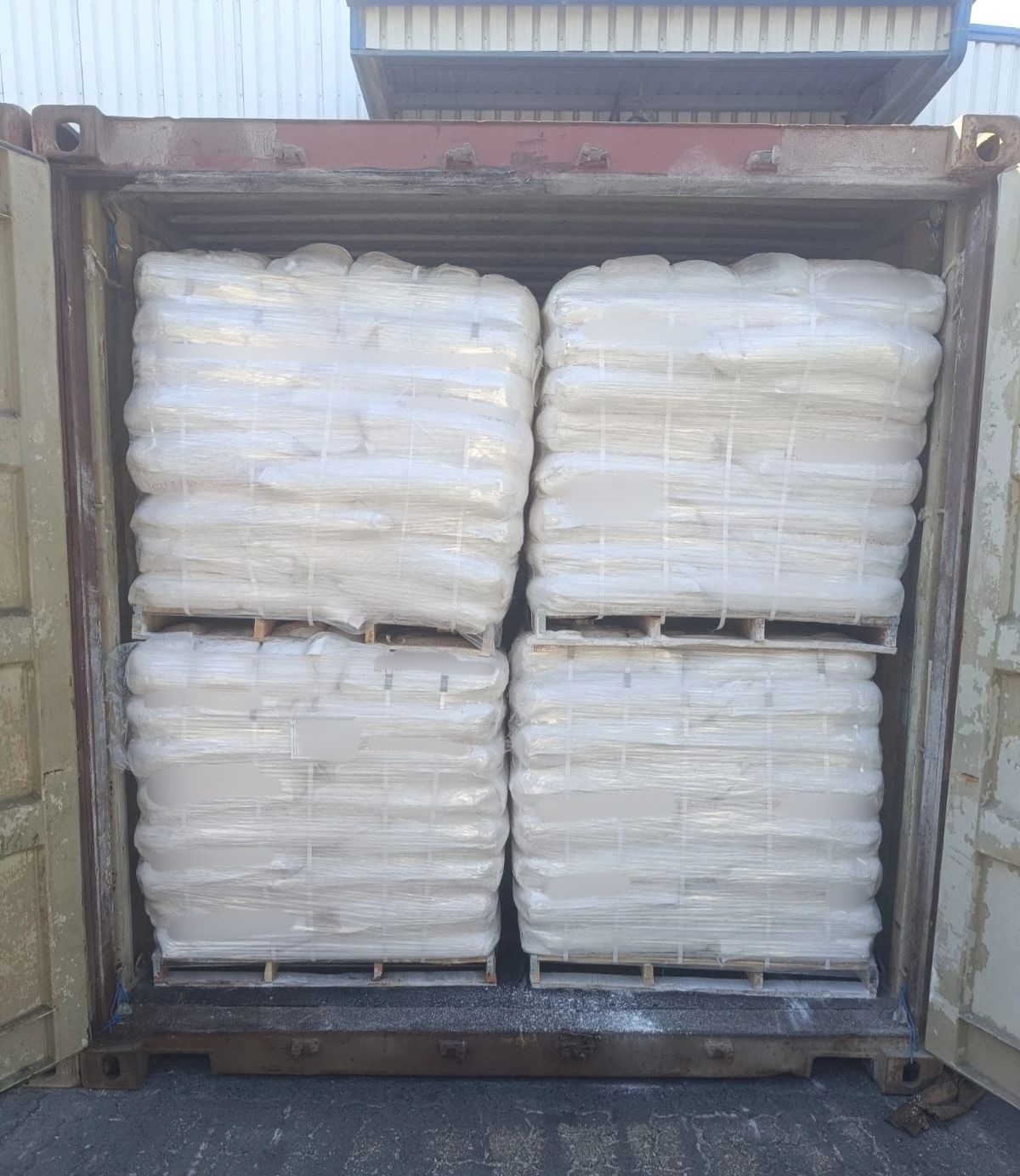 Packed industrial minerals ready for dispatch and export shipment