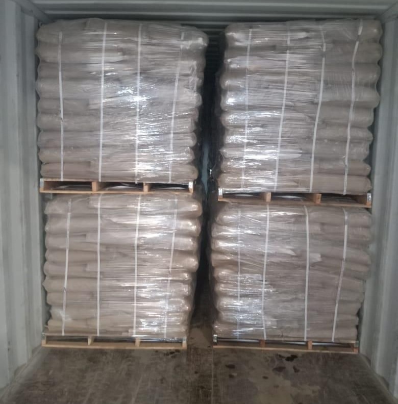 Containers loaded with industrial minerals ready for export shipment