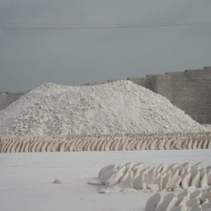 Raw industrial mineral stock ready for processing and export supply
