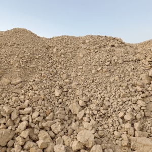 Bulk mineral storage area prepared for processing and export logistics