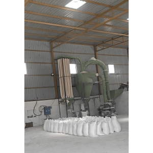 Grinding unit for mineral powders used in ceramic and glass industries