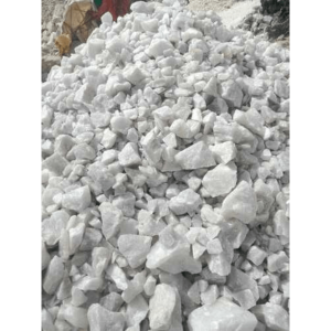 Natural mineral lumps stored for processing and international shipment